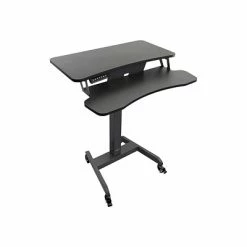 New 🎁 Sit & Stand Desks Mount-It! Metal Mobile Presentation Cart With Lockable Wheels, Black (MI-7982) 😍