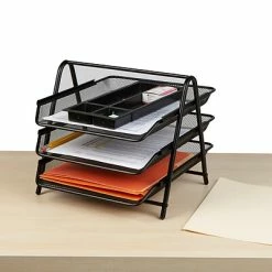 Outlet 🥰 Monitor Mounts & Stands Mind Reader Metal Mesh Monitor Stand With Drawer Organizer, 3 Tier Mesh Paper Tray Organizer, 2 Piece Set, Black (MESHMON3P-BLK) 🤩 -Desk Riser Store unnamed file 1794