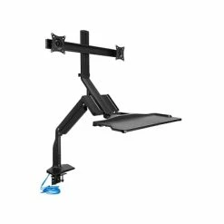 Buy 😀 Monitor Mounts & Stands Mount-It! Adjustable Dual-Monitor Mount, Up To 27", Black (MI-7984) 🤩
