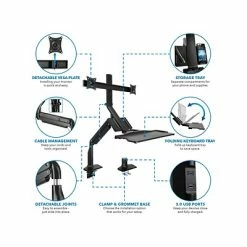 Buy 😀 Monitor Mounts & Stands Mount-It! Adjustable Dual-Monitor Mount, Up To 27", Black (MI-7984) 🤩 -Desk Riser Store unnamed file 1850