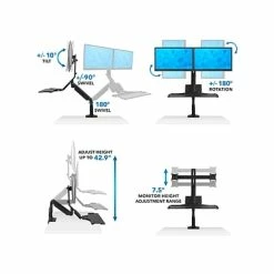 Buy 😀 Monitor Mounts & Stands Mount-It! Adjustable Dual-Monitor Mount, Up To 27", Black (MI-7984) 🤩 -Desk Riser Store unnamed file 1851