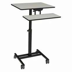 Budget ✔️ Oklahoma Sound Lecterns National Public Seating Sit & Stand Desk Series, 28"-45"H Adjustable, Gray Nebula/Black (EDTC) 🥰