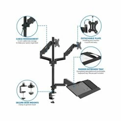 Hot Sale 🧨 Monitor Mounts & Stands Mount-It! Adjustable Monitor Mount, Up To 32", Black (MI-7996) 💯 -Desk Riser Store unnamed file 1898