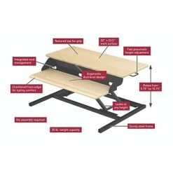 Outlet ❤️ Sit & Stand Desks Luxor CVTR PRO Series 32"W Adjustable Desk Riser, White Oak (CVTR PRO-WO) ⭐ -Desk Riser Store unnamed file 1940