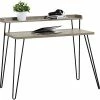 Promo 🎁 Office Desks Ameriwood Home Haven Retro 45"W Desk With Riser, Distressed Gray Oak (9881096COM) 🎁 -Desk Riser Store unnamed file 1947