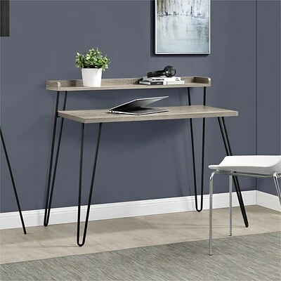 Promo ๐ Office Desks Ameriwood Home Haven Retro 45"W Desk With Riser, Distressed Gray Oak (9881096COM) ๐ 4 Promo ๐ Office Desks Ameriwood Home Haven Retro 45"W Desk With Riser, Distressed Gray Oak (9881096COM) ๐ - Image 2