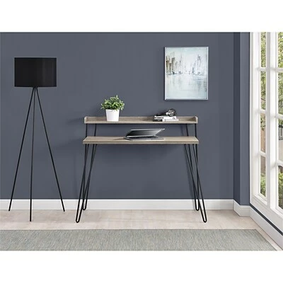 Promo ๐ Office Desks Ameriwood Home Haven Retro 45"W Desk With Riser, Distressed Gray Oak (9881096COM) ๐ 5 Promo ๐ Office Desks Ameriwood Home Haven Retro 45"W Desk With Riser, Distressed Gray Oak (9881096COM) ๐ - Image 3