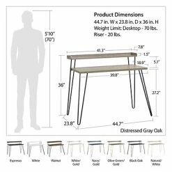 Promo ๐ Office Desks Ameriwood Home Haven Retro 45"W Desk With Riser, Distressed Gray Oak (9881096COM) ๐ 15 Promo ๐ Office Desks Ameriwood Home Haven Retro 45"W Desk With Riser, Distressed Gray Oak (9881096COM) ๐ -Desk Riser Store unnamed file 1951
