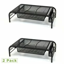 Best reviews of 😉 Monitor Mounts & Stands Mind Reader Metal Mesh Monitor Stand And Desk Organizer With Drawer, Monitor Riser, Black , 2/Pack (2MESHMON-BLK) 🎁