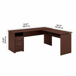 Best deal 🤩 Sit & Stand Desks Bush Furniture Cabot 36"-42"H 3 Position L Shaped Sit To Stand Desk, Harvest Cherry (CAB050HVC) 🥰 -Desk Riser Store unnamed file 1992