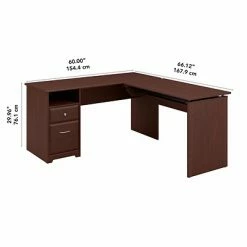 Best deal 🛒 Sit & Stand Desks Bush Furniture Cabot 36"-42"H 3 Position L Shaped Sit To Stand Desk, Harvest Cherry (CAB043HVC) 🔥 -Desk Riser Store unnamed file 2006