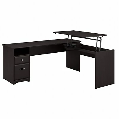 Discount 🤩 Sit & Stand Desks Bush Furniture Cabot 36"-42"H 3 Position L Shaped Sit To Stand Desk, Espresso Oak (CAB050EPO) ✔️ 3 Discount 🤩 Sit & Stand Desks Bush Furniture Cabot 36"-42"H 3 Position L Shaped Sit To Stand Desk, Espresso Oak (CAB050EPO) ✔️