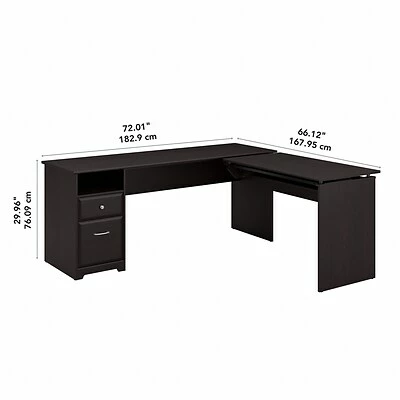 Discount 🤩 Sit & Stand Desks Bush Furniture Cabot 36"-42"H 3 Position L Shaped Sit To Stand Desk, Espresso Oak (CAB050EPO) ✔️ 6 Discount 🤩 Sit & Stand Desks Bush Furniture Cabot 36"-42"H 3 Position L Shaped Sit To Stand Desk, Espresso Oak (CAB050EPO) ✔️ - Image 4