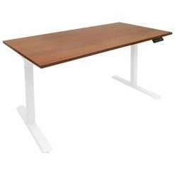 Wholesale 😍 Sit & Stand Desks Mount-It! 30"-49"H Adjustable Electric Sit-Stand Desk, Brown/White (MI-18062) 🔥