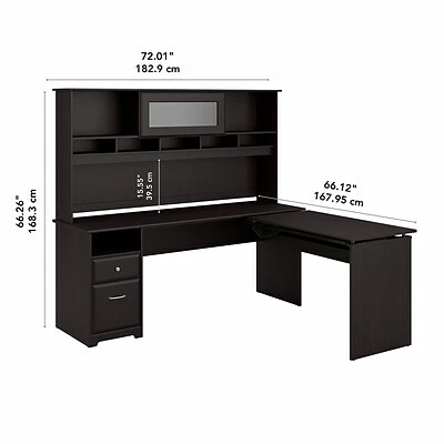 Deals ๐ Sit & Stand Desks Bush Furniture Cabot 36"-42"H 3 Position L Shaped Sit To Stand Desk With Hutch, Espresso Oak (CAB052EPO) ๐ฅ 7 Deals ๐ Sit & Stand Desks Bush Furniture Cabot 36"-42"H 3 Position L Shaped Sit To Stand Desk With Hutch, Espresso Oak (CAB052EPO) ๐ฅ - Image 5