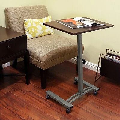 Coupon ❤️ Seville Classics Sit & Stand Desks AIRLIFT Mobile Laptop Computer Desk Cart Height-Adjustable From 20.5" To 33", Slim, Walnut 🤩 5 Coupon ❤️ Seville Classics Sit & Stand Desks AIRLIFT Mobile Laptop Computer Desk Cart Height-Adjustable From 20.5" To 33", Slim, Walnut 🤩 - Image 3