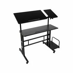 Promo ๐ Sit & Stand Desks Mind Reader 30" - 44" Particle Board Adjustable Desk, Black (SDROLLXL-BLK) โ๏ธ