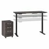 Best deal 🔔 Sit & Stand Desks Bush Business Furniture Move 60 Series 27''-47'' Adjustable Standing Desk W/ Storage, Storm Gray/Black Powder 🧥 Coat (M6S006SGSU) 🔔