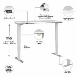 Flash Sale 🔥 Sit & Stand Desks Bush Business Furniture Move 40 Series 28"-48" Adjustable Standing Desk, White/Cool Gray Metallic (M4S4830WHSK) 🌟 -Desk Riser Store unnamed file 2122