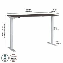 Flash Sale 🔔 Height-Adjustable Tables Bush Business Furniture Move 40 Series 28''-48'' Adjustable Standing Desk, Storm Gray/Cool Gray Metallic (M4S7230SGSK) ✨ -Desk Riser Store unnamed file 2141