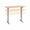 Cheap 👏 Height-Adjustable Tables Bush Business Furniture Move 40 Series 28"-48'' Adjustable Standing Desk, Natural Maple/Cool Gray Metallic (M4S6030ACSK) ⌛