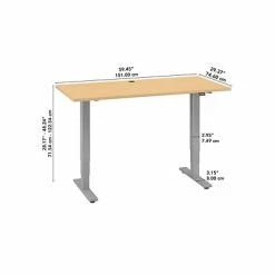 Cheap 👏 Height-Adjustable Tables Bush Business Furniture Move 40 Series 28"-48'' Adjustable Standing Desk, Natural Maple/Cool Gray Metallic (M4S6030ACSK) ⌛ -Desk Riser Store unnamed file 2158