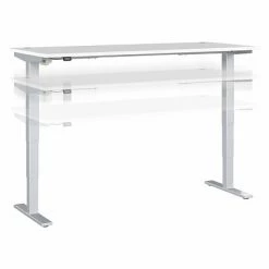 Outlet 😀 Height-Adjustable Tables Bush Business Furniture Move 40 Series 28''-48'' Adjustable Standing Desk, White/Cool Gray Metallic (M4S7230WHSK) 🥰