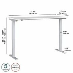 Outlet 😀 Height-Adjustable Tables Bush Business Furniture Move 40 Series 28''-48'' Adjustable Standing Desk, White/Cool Gray Metallic (M4S7230WHSK) 🥰 -Desk Riser Store unnamed file 2189