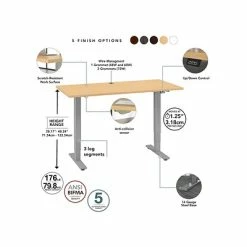 New ❤️ Height-Adjustable Tables Bush Business Furniture Move 40 Series 28''-48'' Adjustable Standing Desk, Natural Maple/Cool Gray Metallic (M4S7230ACSK) 🔥 -Desk Riser Store unnamed file 2195