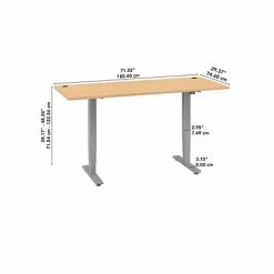 New ❤️ Height-Adjustable Tables Bush Business Furniture Move 40 Series 28''-48'' Adjustable Standing Desk, Natural Maple/Cool Gray Metallic (M4S7230ACSK) 🔥 -Desk Riser Store unnamed file 2197
