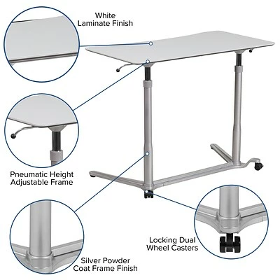 Top 10 ๐ Height-Adjustable Tables Flash Furniture 37''W Sit-Down-Stand-Up Computer Desk, Light Gray (NANIP61) ๐ฏ 7 Top 10 ๐ Height-Adjustable Tables Flash Furniture 37''W Sit-Down-Stand-Up Computer Desk, Light Gray (NANIP61) ๐ฏ - Image 5