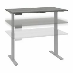 Deals 🤩 Sit & Stand Desks Bush Business Furniture Move 60 27"-48" Adjustable Standing Desk, Platinum Gray/Cool Gray Metallic (M6S4824PGSK) ✔️