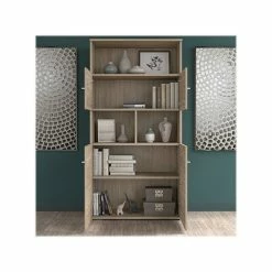 Budget ✔️ Sit & Stand Desks Bush Business Furniture Office 500 27"-47" Adjustable Desk With Storage And Bookcase, Modern Hickory (OF5006MHSU) ✔️ -Desk Riser Store unnamed file 2292