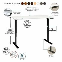 Discount ✨ Sit & Stand Desks Bush Business Furniture Move 80 Series 23''-49'' Adjustable Standing Desk, White (HAT4824WHBK) 👍 -Desk Riser Store unnamed file 2326