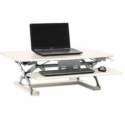 Buy 😀 Sit & Stand Desks HON 35"W Desktop Riser With Keyboard Tray, White (BSXRISERWHT) ⭐