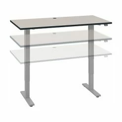 New 🎁 Sit & Stand Desks Bush Business Furniture Move 40 Series 28"-48" Adjustable Standing Desk, White Spectrum/Cool Gray Metallic (M4S6030WPSK) ✨