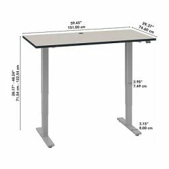New 🎁 Sit & Stand Desks Bush Business Furniture Move 40 Series 28"-48" Adjustable Standing Desk, White Spectrum/Cool Gray Metallic (M4S6030WPSK) ✨ -Desk Riser Store unnamed file 2345