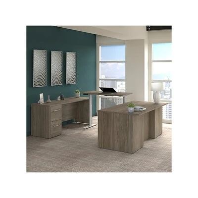 Flash Sale ๐ Sit & Stand Desks Bush Business Furniture Office 500 27"-47" Adjustable U-Shaped Executive Desk With Drawers, Modern Hickory (OF5005MHSU) ๐ 4 Flash Sale ๐ Sit & Stand Desks Bush Business Furniture Office 500 27"-47" Adjustable U-Shaped Executive Desk With Drawers, Modern Hickory (OF5005MHSU) ๐ - Image 2