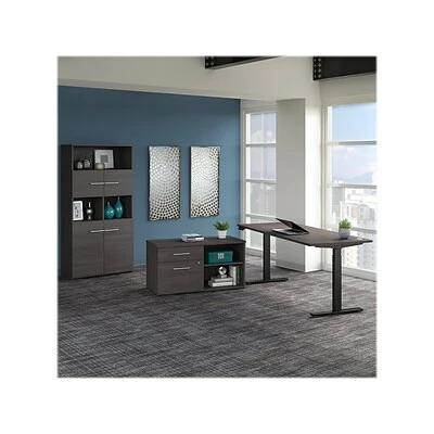 Best Sale โจ Sit & Stand Desks Bush Business Furniture Office 500 27"-47" Adjustable Desk With Storage And Bookcase, Storm Gray (OF5006SGSU) ๐ 4 Best Sale โจ Sit & Stand Desks Bush Business Furniture Office 500 27"-47" Adjustable Desk With Storage And Bookcase, Storm Gray (OF5006SGSU) ๐ - Image 2