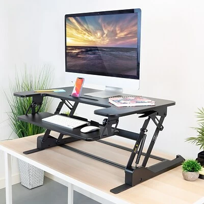 Hot Sale ๐ Sit & Stand Desks Mount-It! 36"W Standing Desk Converter, Plastic/Steel (MI-7926) ๐ 5 Hot Sale ๐ Sit & Stand Desks Mount-It! 36"W Standing Desk Converter, Plastic/Steel (MI-7926) ๐ - Image 3