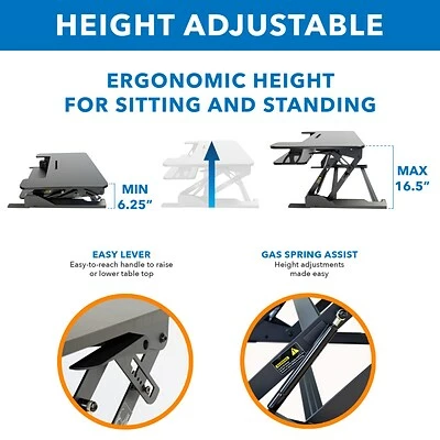 Hot Sale ๐ Sit & Stand Desks Mount-It! 36"W Standing Desk Converter, Plastic/Steel (MI-7926) ๐ 7 Hot Sale ๐ Sit & Stand Desks Mount-It! 36"W Standing Desk Converter, Plastic/Steel (MI-7926) ๐ - Image 5