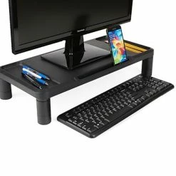 Hot Sale 🛒 Monitor Mounts & Stands Mind Reader Monitor Stand, Durable Plastic Monitor Riser, For Computer Monitor, Laptop, PC, MacBook, Black (LGPLMONST-BLK) 🌟