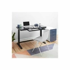 Deals 🔥 Sit & Stand Desks Poppin The-Work-Happy-From-Home 28"-48" Glass Adjustable Height Desk, Black (108004) ✨ -Desk Riser Store unnamed file 2502