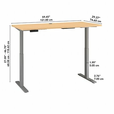 Cheap ๐ Sit & Stand Desks Bush Business Furniture Move 60 Series 27''-47'' Adjustable Standing Desk, Natural Maple (M6S6030ACSK) โจ 7 Cheap ๐ Sit & Stand Desks Bush Business Furniture Move 60 Series 27''-47'' Adjustable Standing Desk, Natural Maple (M6S6030ACSK) โจ - Image 5
