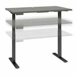 Discount 🎁 Sit & Stand Desks Bush Business Furniture Move 60 Series 27"-48" Adjustable Standing Desk, Platinum Gray/Black Powder 🧥 Coat (M6S4824PGBK) 😍