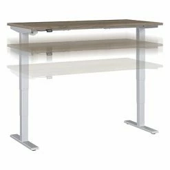 Promo 🔔 Sit & Stand Desks Bush Business Furniture Move 40 Series 28"-48" Adjustable Standing Desk, Modern Hickory/Cool Gray Metallic (M4S6030MHSK) 👍