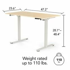 Buy 🎉 Union & Scale Sit & Stand Desks Union & Scale™ Essentials 29"-48"H Adjustable Standing Desk, Natural (UN60415-CC) 🤩 -Desk Riser Store unnamed file 256