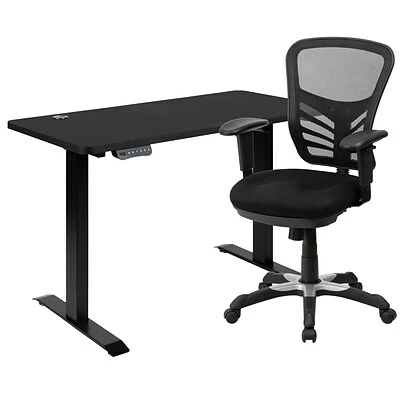 Top 10 ⭐ Sit & Stand Desks Flash Furniture Electric 27"H - 44"H Adjustable Standing Desk With Black Mesh Executive Office Chair, Black (BLN20460001BK) ✨ 3 Top 10 ⭐ Sit & Stand Desks Flash Furniture Electric 27"H - 44"H Adjustable Standing Desk With Black Mesh Executive Office Chair, Black (BLN20460001BK) ✨