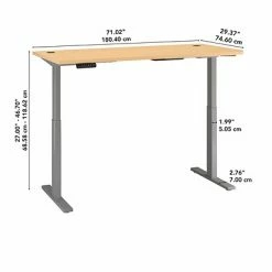 Buy ⌛ Sit & Stand Desks Bush Business Furniture Move 60 Series 27''-47'' Adjustable Standing Desk, Natural Maple (M6S7230ACSK) 👏 -Desk Riser Store unnamed file 2596