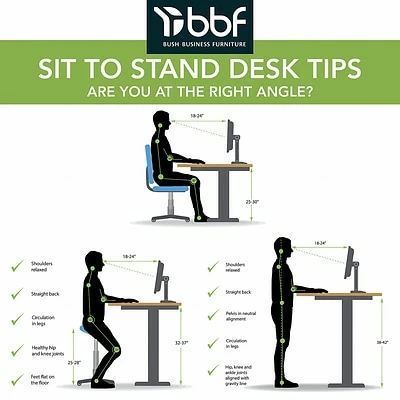 Hot Sale 🔥 Sit & Stand Desks Bush Business Furniture Move 80 Series 23"-49" Adjustable Standing Desk, Harvest Cherry (HAT4830CSK) 🥰 6 Hot Sale 🔥 Sit & Stand Desks Bush Business Furniture Move 80 Series 23"-49" Adjustable Standing Desk, Harvest Cherry (HAT4830CSK) 🥰 - Image 4